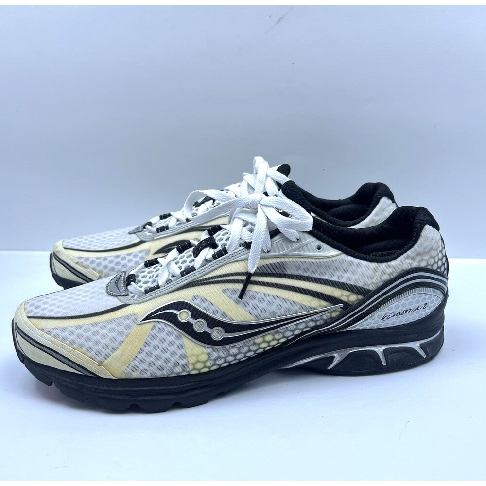 Saucony Kinvara 2 Running Shoes White Black Lace Up Sneaker Athletic Men's Sz 13